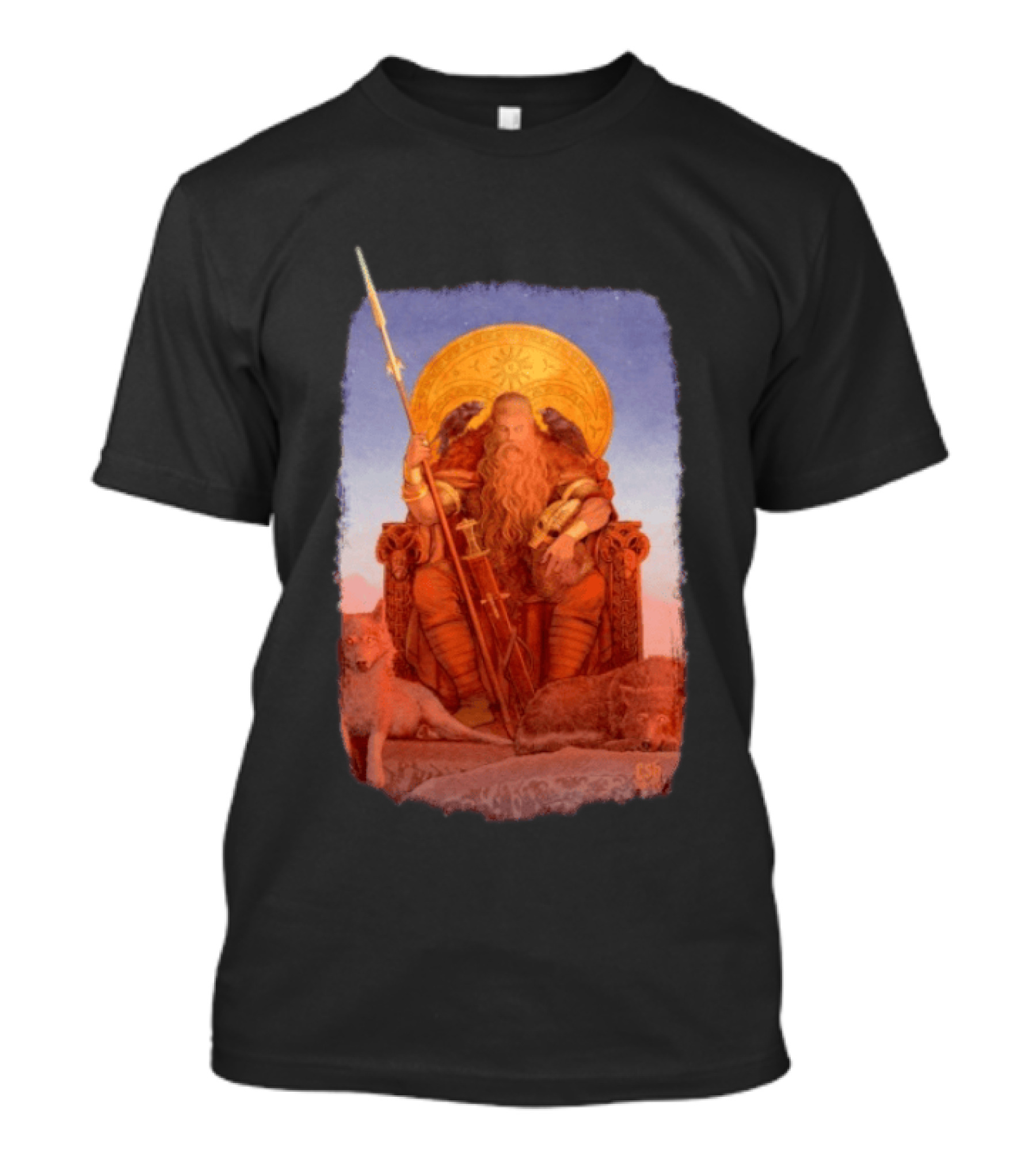 Odin Awakens Norse Mythology Viking God With Wolves And Ravens T-Shirt