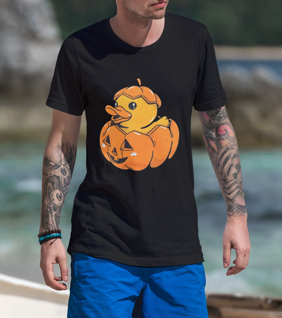 Rubber Duck Pumpkin Halloween Jack O' Lantern T-Shirt