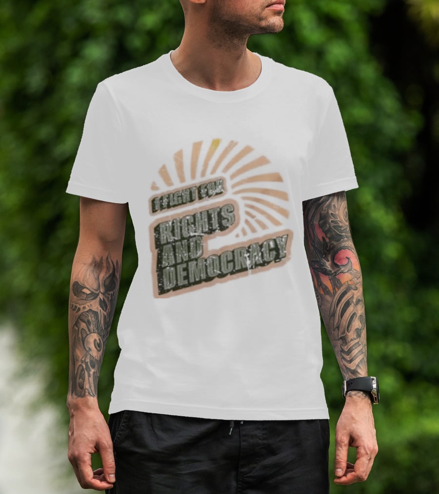 I Fight For Rights And Democracy Retro Sunrise T-Shirt