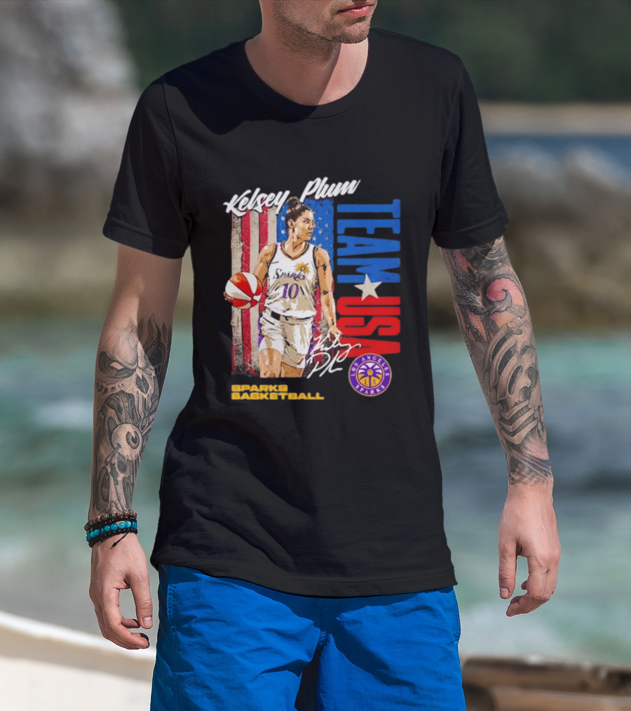Kelsey Plum Team USA Los Angeles Sparks Basketball Spark T-Shirt
