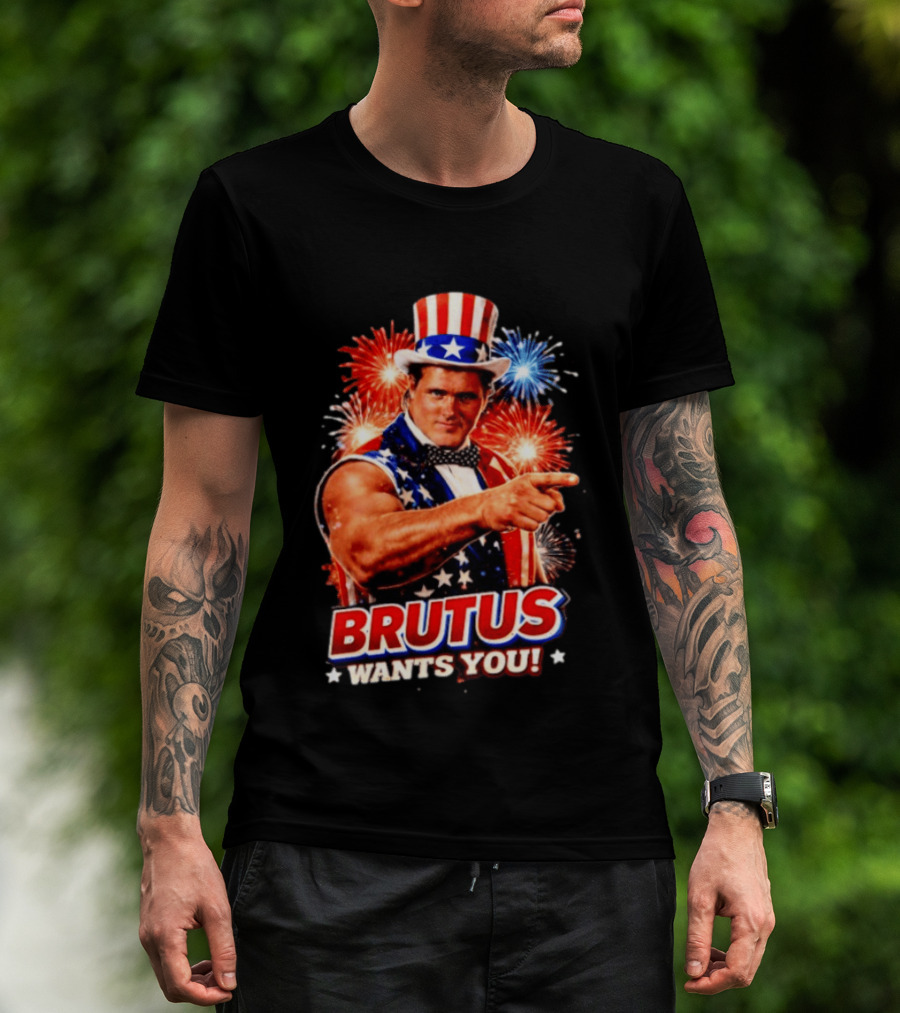 Brutus Wants You Uncle Sam Style Fireworks T-Shirt