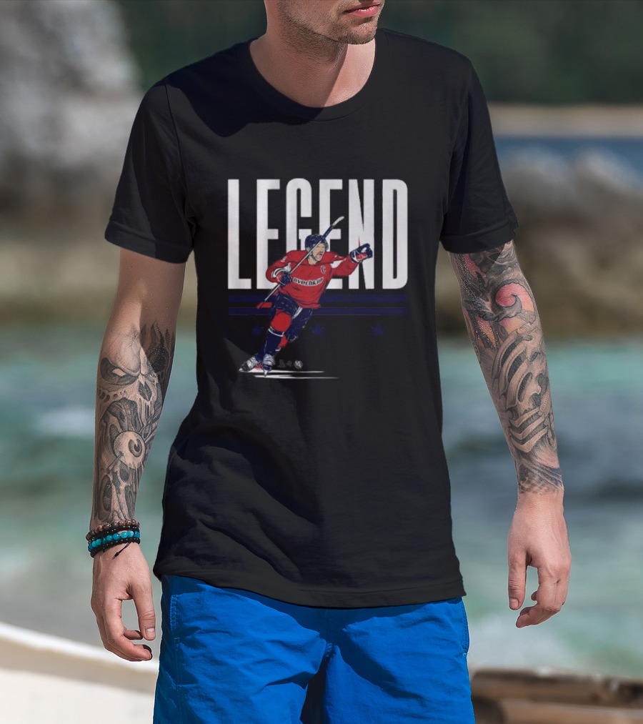 Alex Ovechkin Legend Hockey Captain Red Jersey T-Shirt