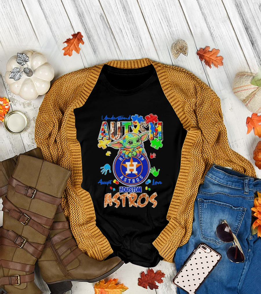 Understanding Autism Baby Yoda Houston Astros Accept Love T-Shirt