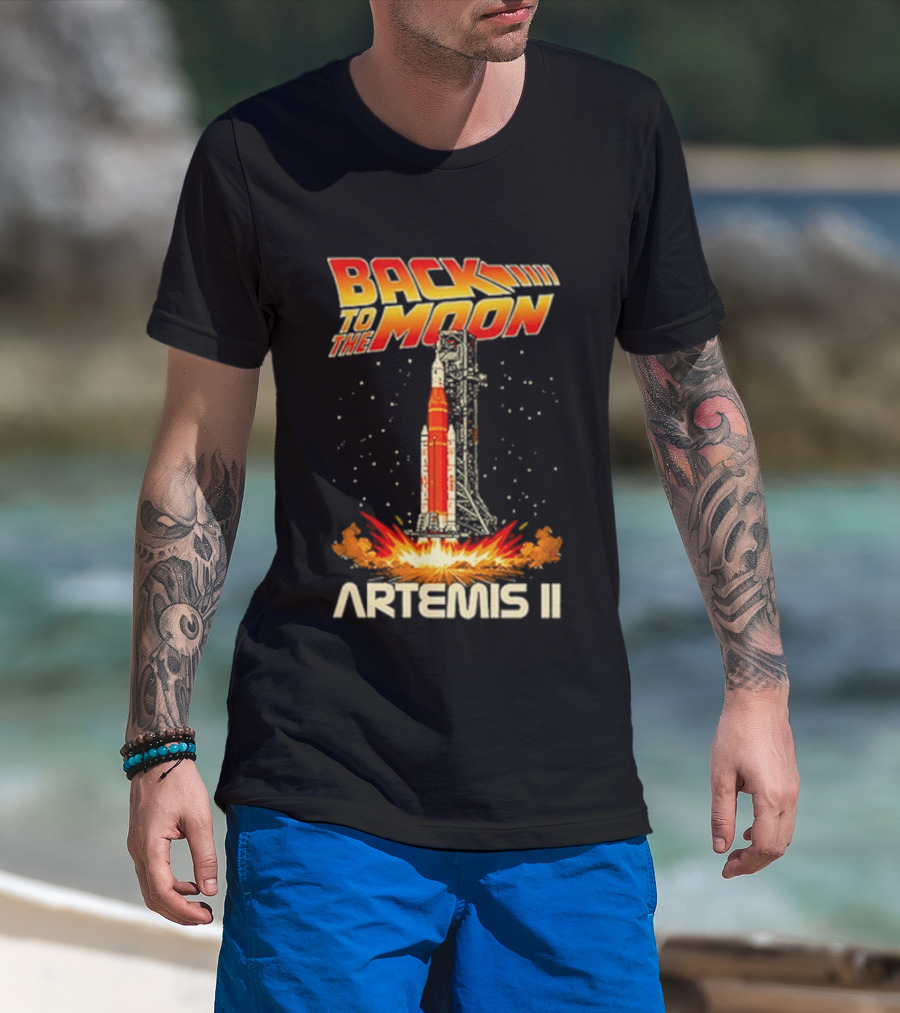 Back To The Moon Artemis II Rocket Launch T-Shirt