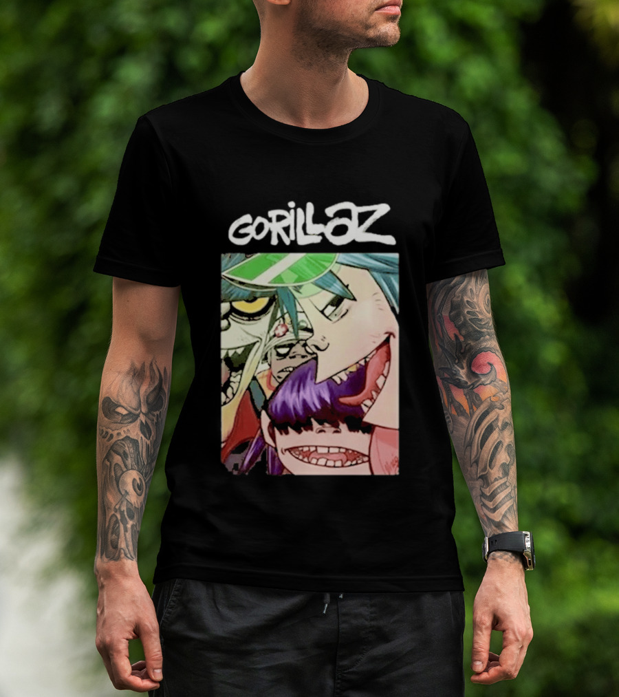 Gorillaz Cartoon Band Characters Art Comic T-Shirt