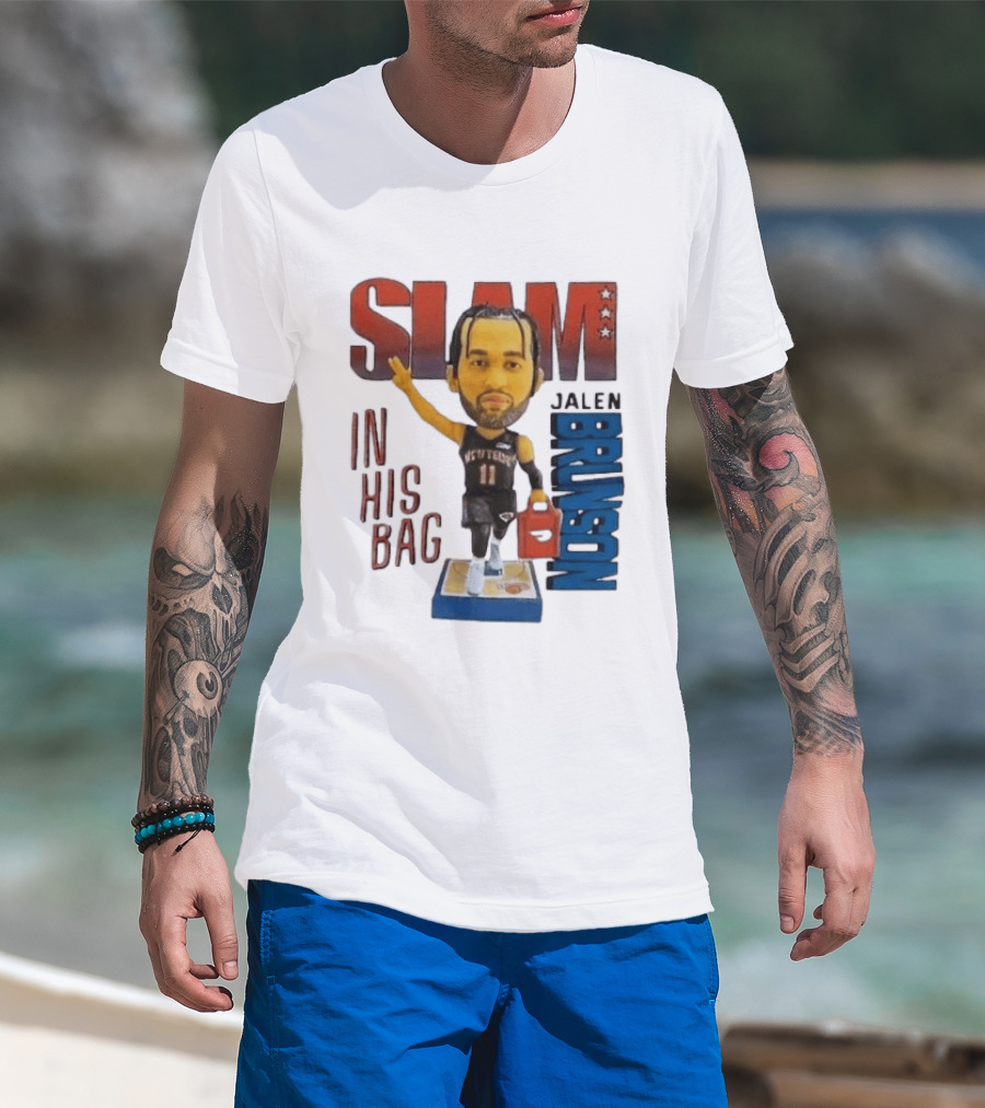 Slam Jalen Brunson In His Bag Basketball Figure 2026 T-Shirt