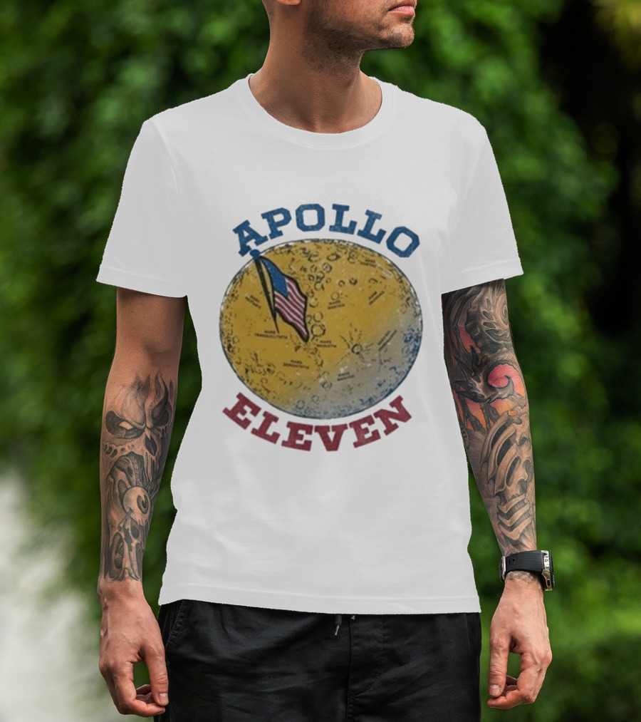 Apollo Eleven Moon Landing Map Flag Styles T-Shirt