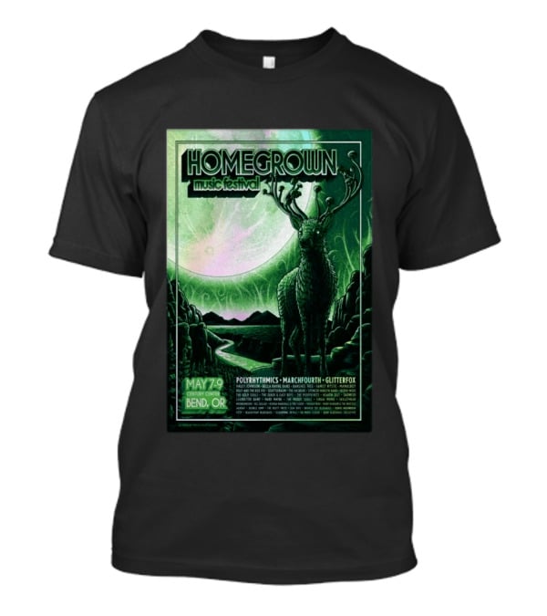 Homegrown Music Festival Bend OR May 7 9 2026 Century Center Polyrhythmics Marchfourth Glitterfox T-Shirt