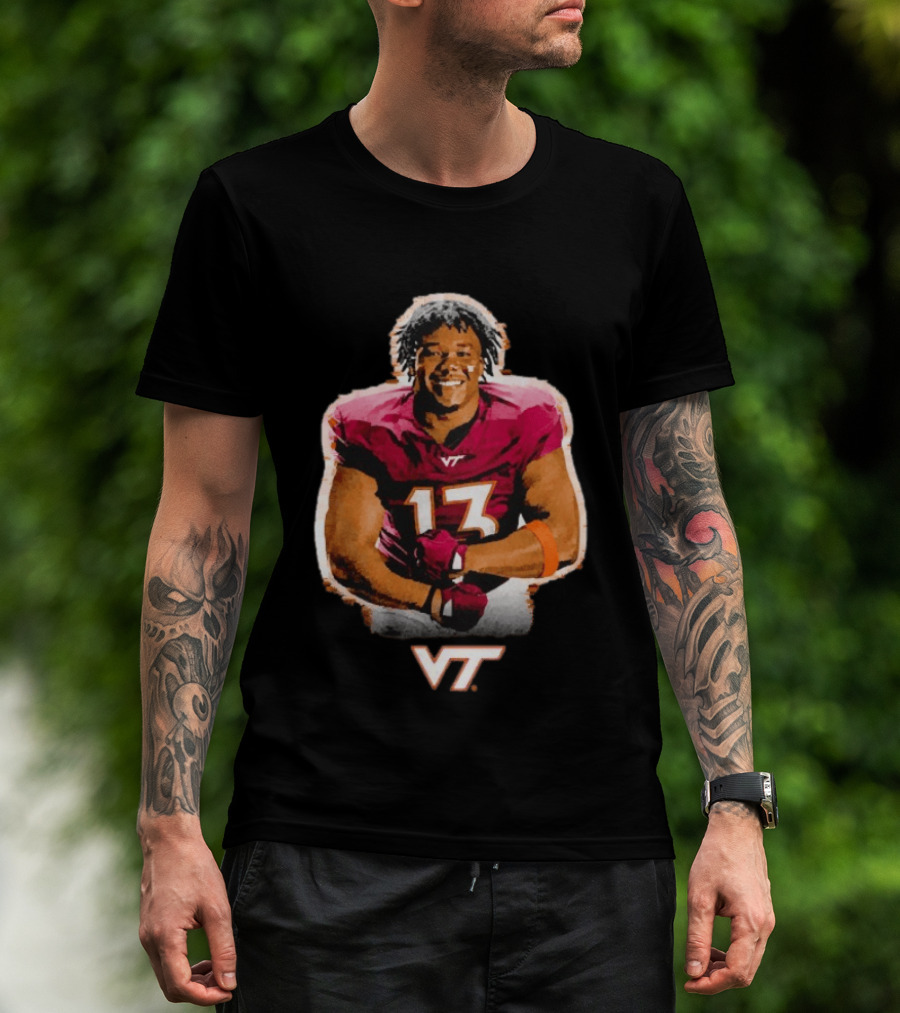 Kemari Copeland Virginia Tech Hokies VT Number 13 T-Shirt