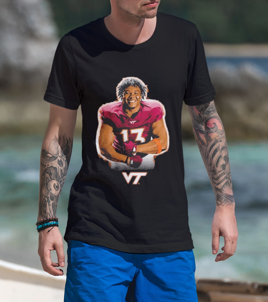 Kemari Copeland Virginia Tech Hokies VT Number 13 T-Shirt