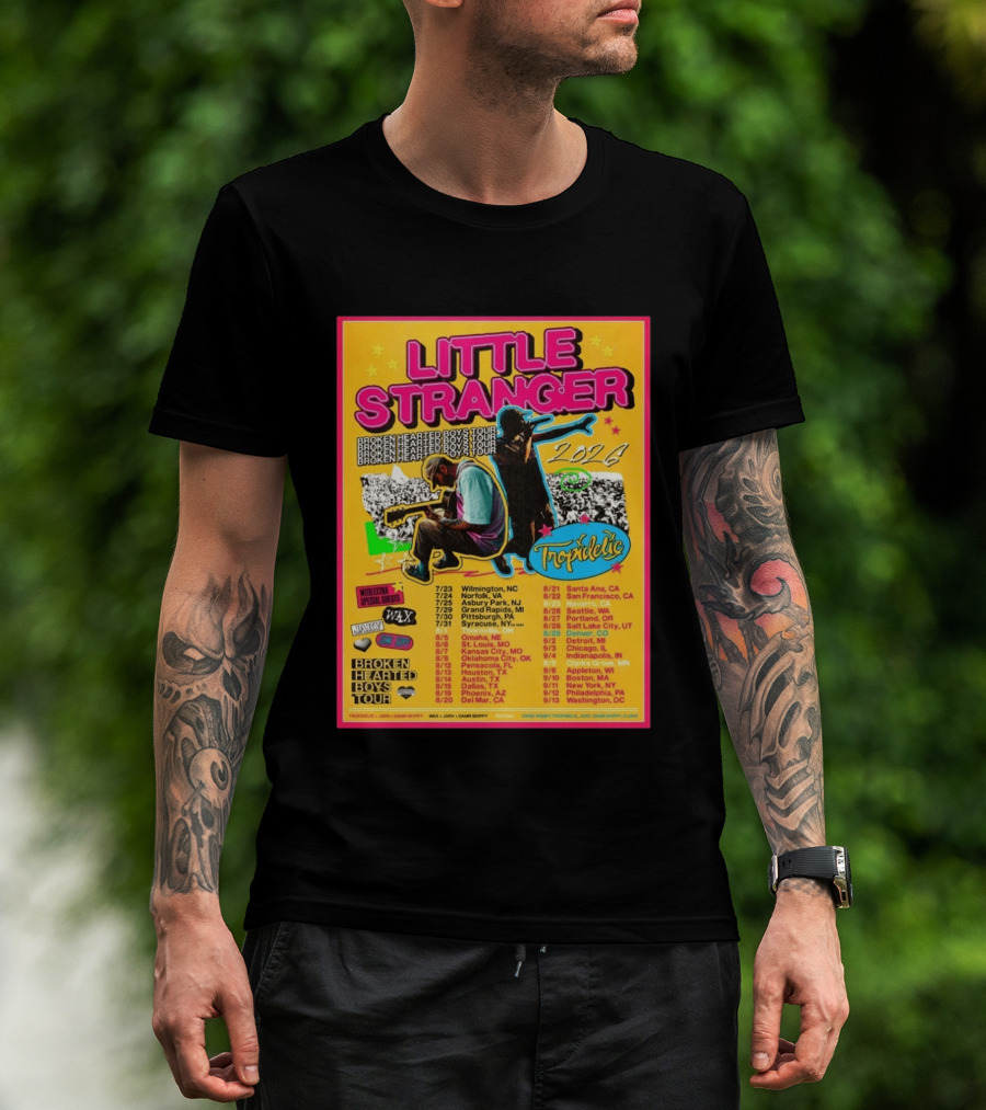 Little Stranger Broken Hearted Boys Tour 2026 North America Tropidelic Tour With Special Guests Wax JARV Danifilms Dates Locations T-Shirt
