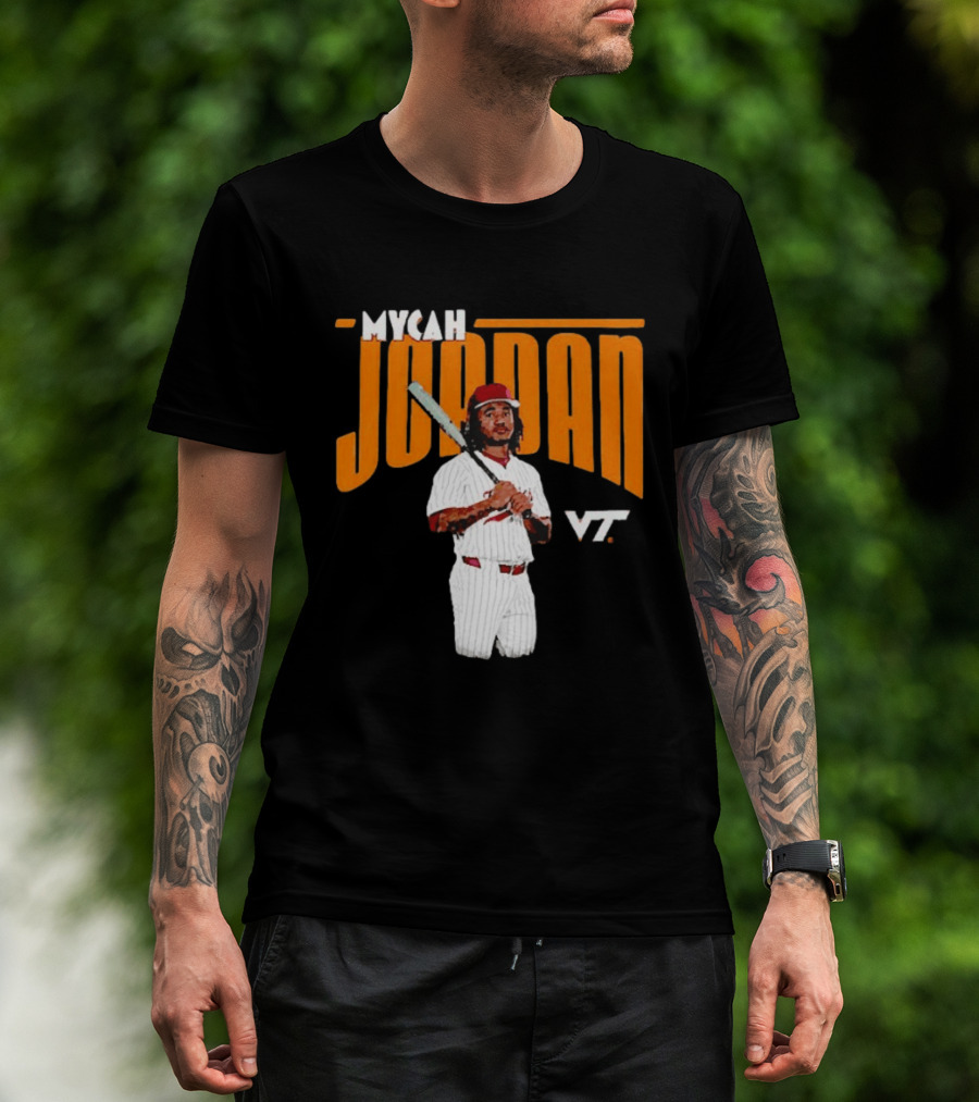 Mycah Jordan VT Baseball Virginia Tech Hokies Player T-Shirt