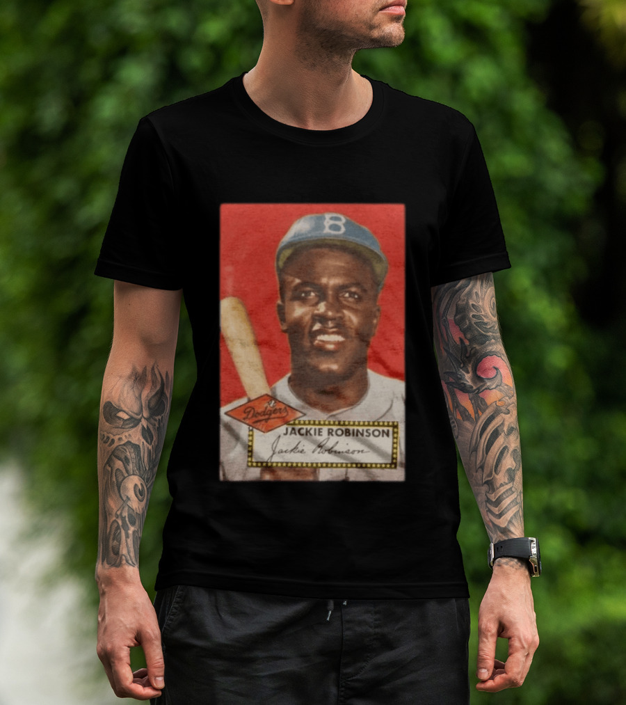 Jackie Robinson 1952 Topps Baseball Dodgers T-Shirt