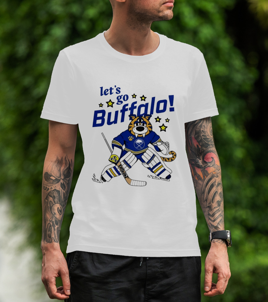 Let's Go Buffalo Sabres Just Dishin' Sabretooth Goalie T-Shirt