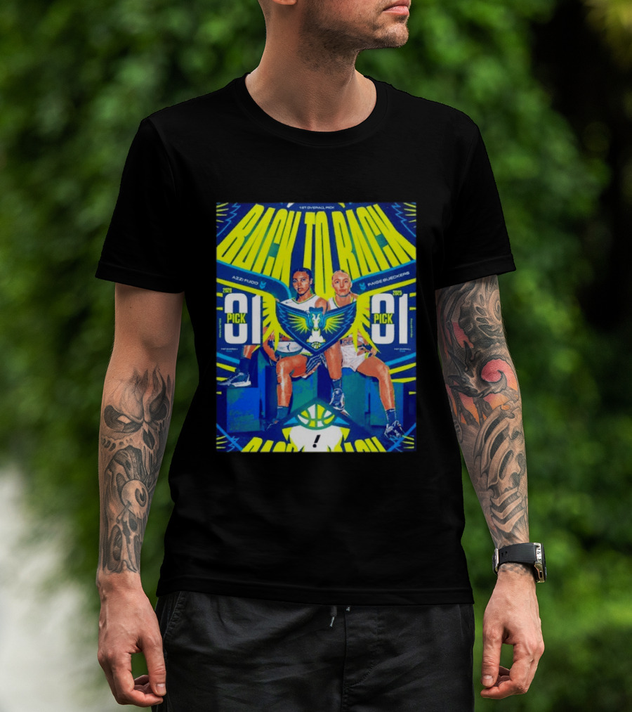 BACK TO BACK Azzi Fudd Paige Bueckers Dallas Wings 2026 1 Pick WNBA Draft T-Shirt