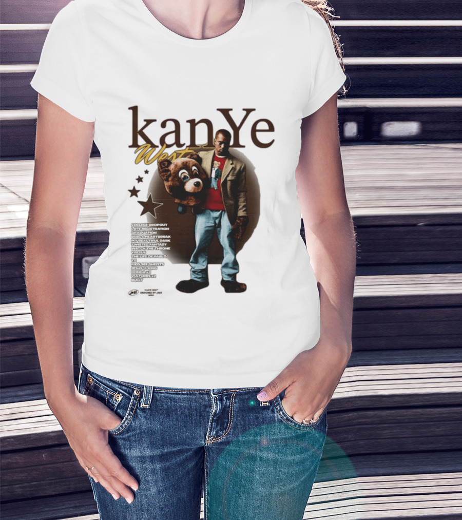 Kanye West Ye College Dropout Late Registration Graduation Albums Bear T-Shirt