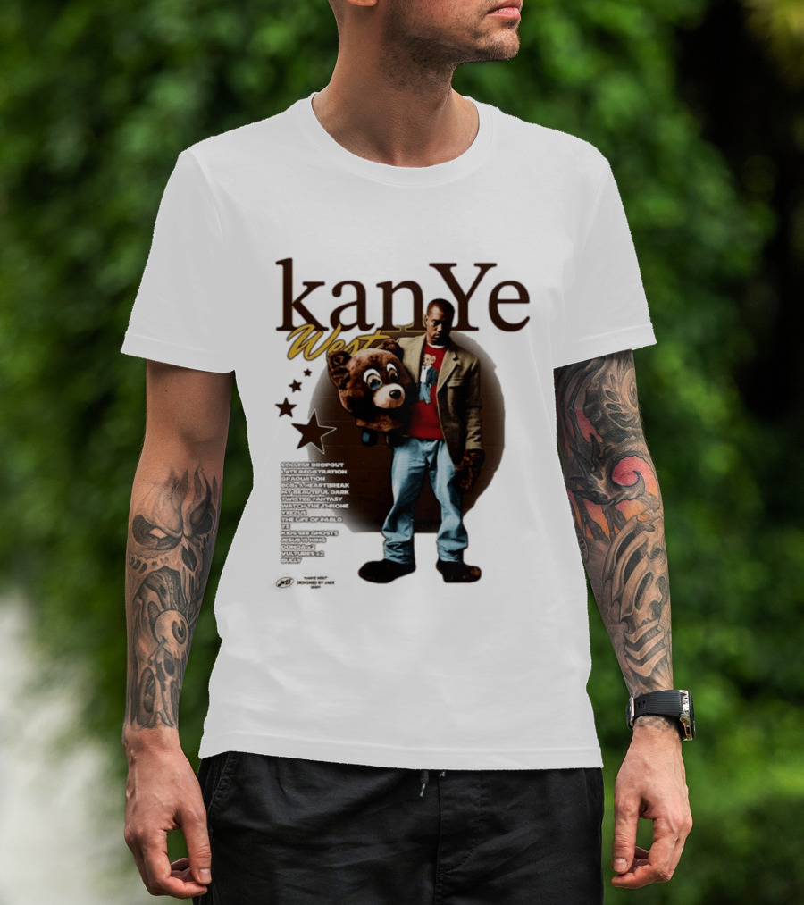 Kanye West Ye College Dropout Late Registration Graduation Albums Bear T-Shirt