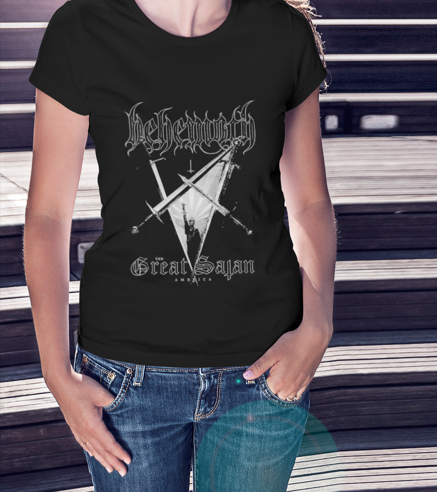 Behemoth Great Satan Inverted Cross Swords T-Shirt