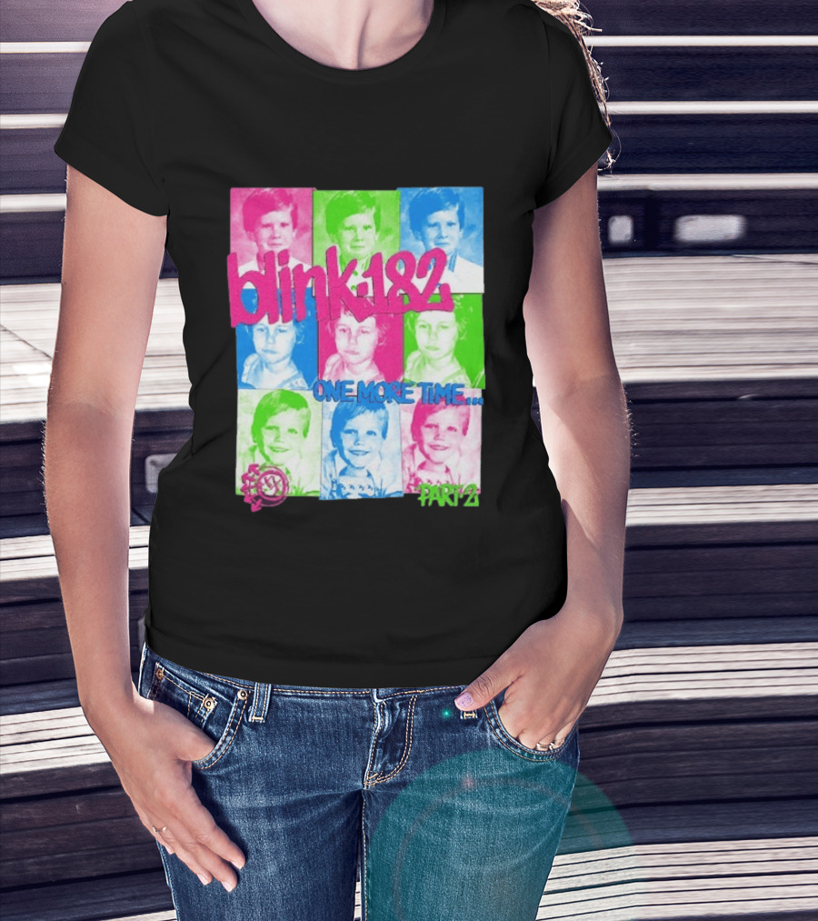 Blink 182 One More Time Tour Part 2 Retro Childhood Photo Collage T-Shirt
