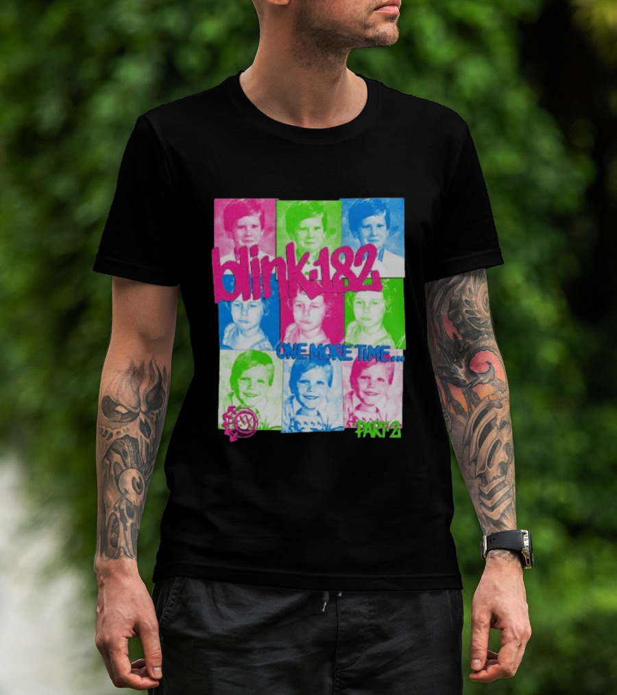 Blink 182 One More Time Tour Part 2 Retro Childhood Photo Collage T-Shirt