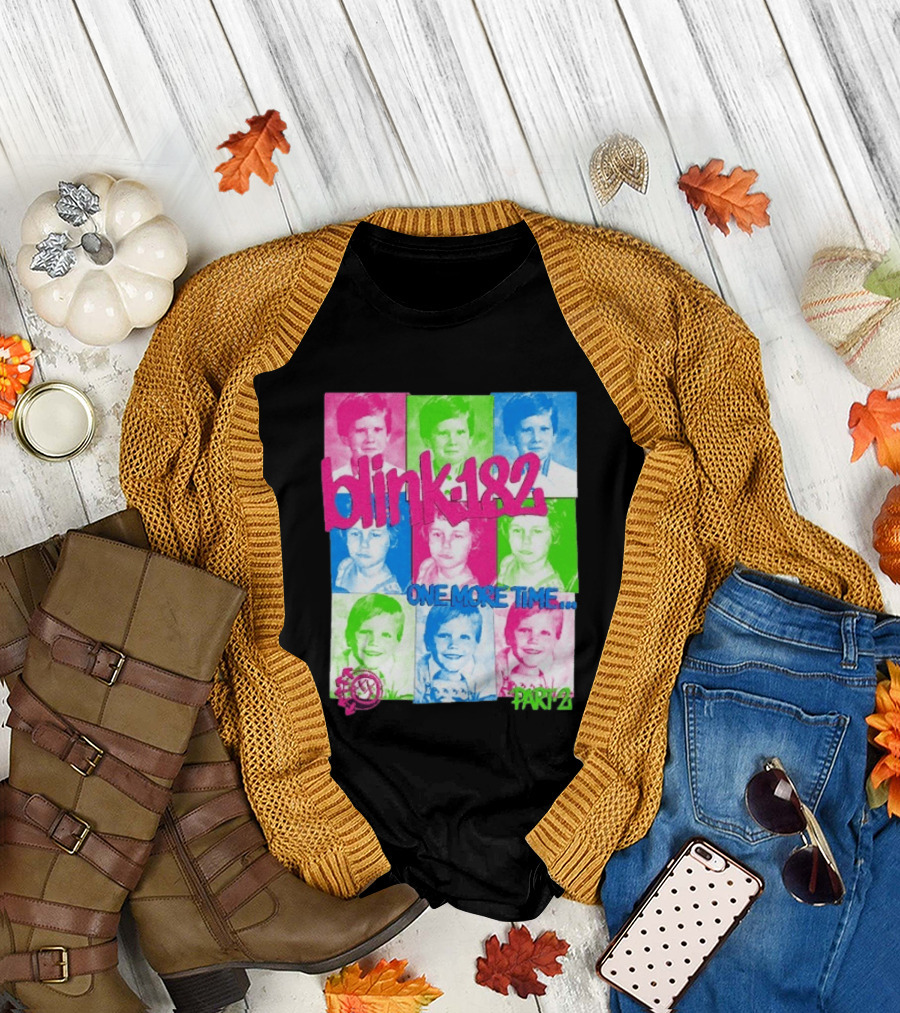 Blink 182 One More Time Tour Part 2 Retro Childhood Photo Collage T-Shirt