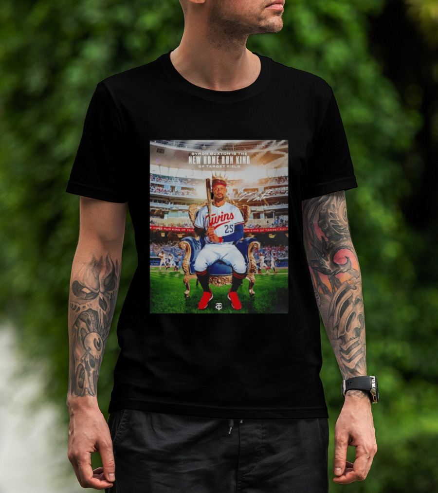 Byron Buxton New Home Run King Target Field Minnesota Twins 25 Throne Crown T-Shirt