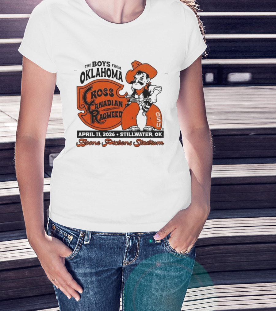 Oklahoma State Cowboys Cross Canadian Ragweed Tour 2026 Stillwater Boone Pickens Stadium T-Shirt