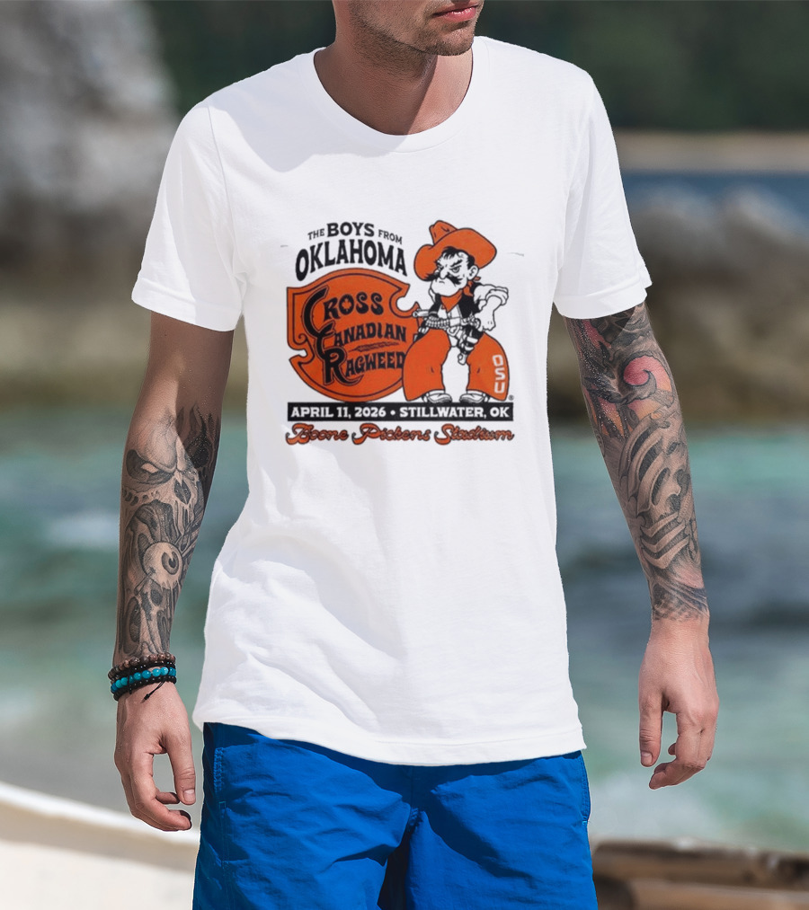 Oklahoma State Cowboys Cross Canadian Ragweed Tour 2026 Stillwater Boone Pickens Stadium T-Shirt