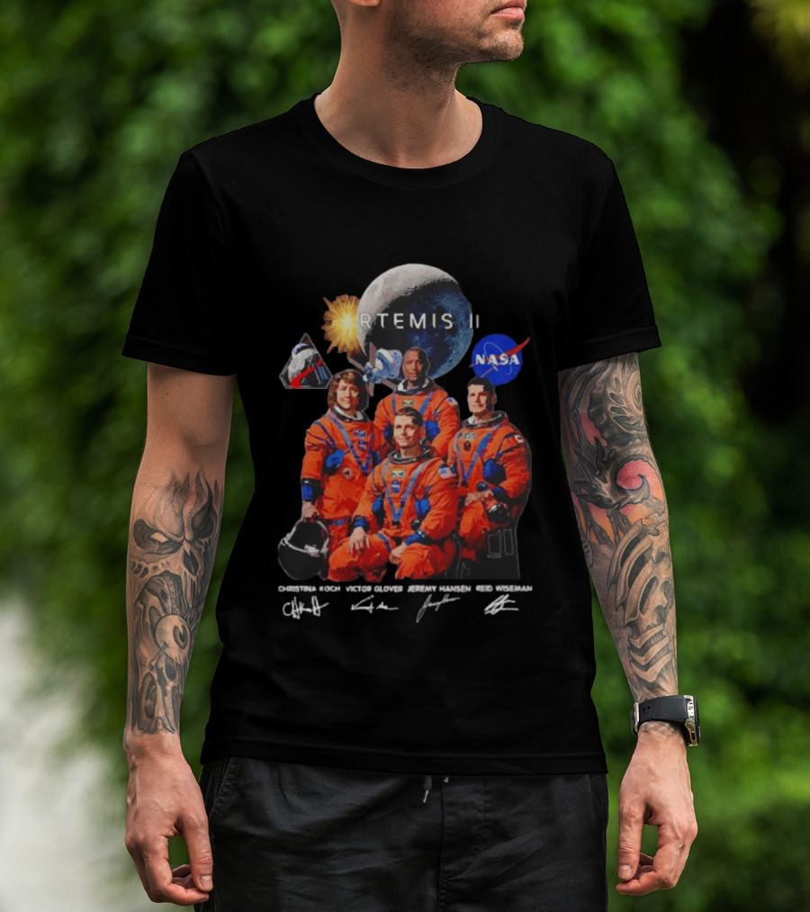 NASA Artemis II Christina Victor Jeremy Reid Astronaut Crew Moon Mission T-Shirt