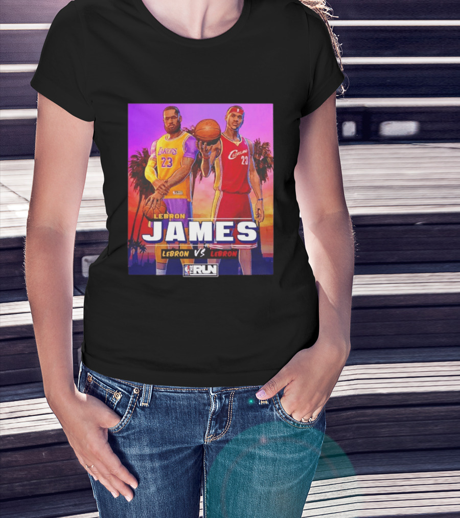 LeBron James Lakers Vs Cleveland The Run NBA Matchup T-Shirt