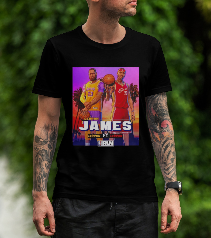 LeBron James Lakers Vs Cleveland The Run NBA Matchup T-Shirt