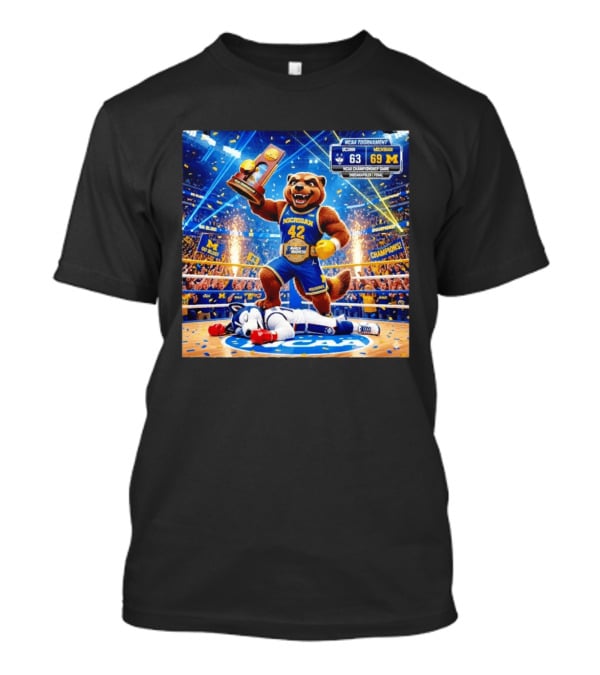 NCAA Tournament Michigan Wolverines Triumph Over Uconn Huskies 69 63 Indianapolis Final T-Shirt