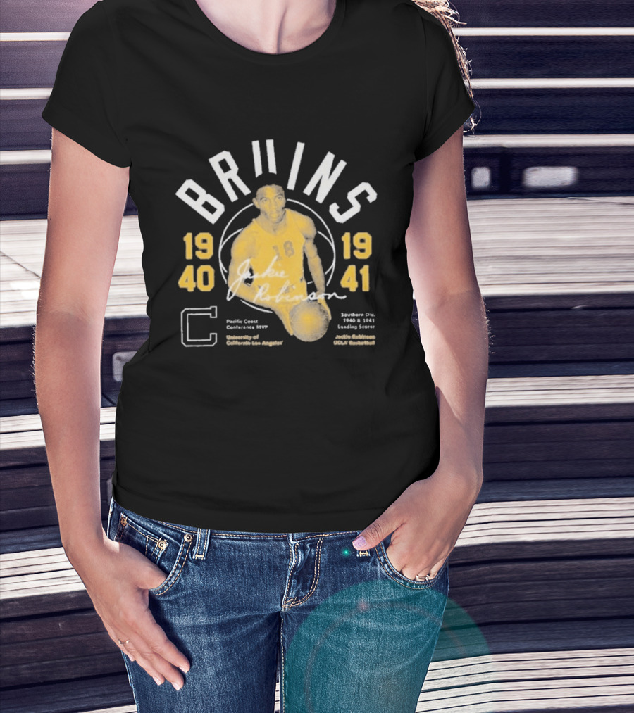 UCLA Bruins Jackie Robinson 1940 1941 Pacific Coast Conference Basketball Leading Scorer T-Shirt