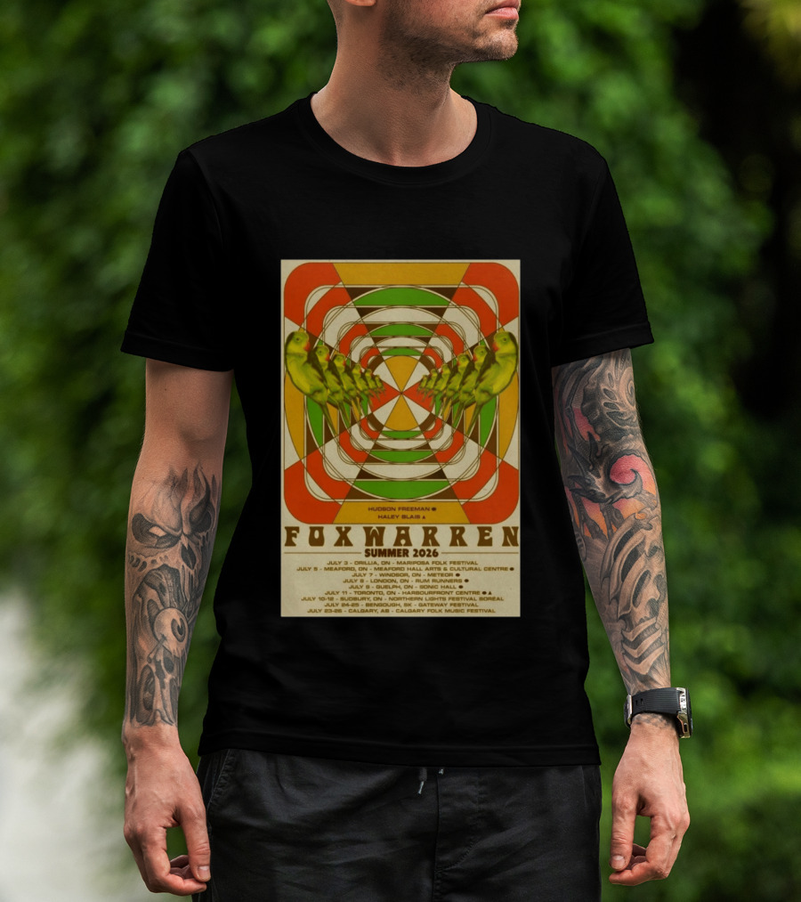 Foxwarren Summer 2026 Tour Hudson Freeman Haley Blais Mariposa Meaford Banff Toronto Calgary T-Shirt