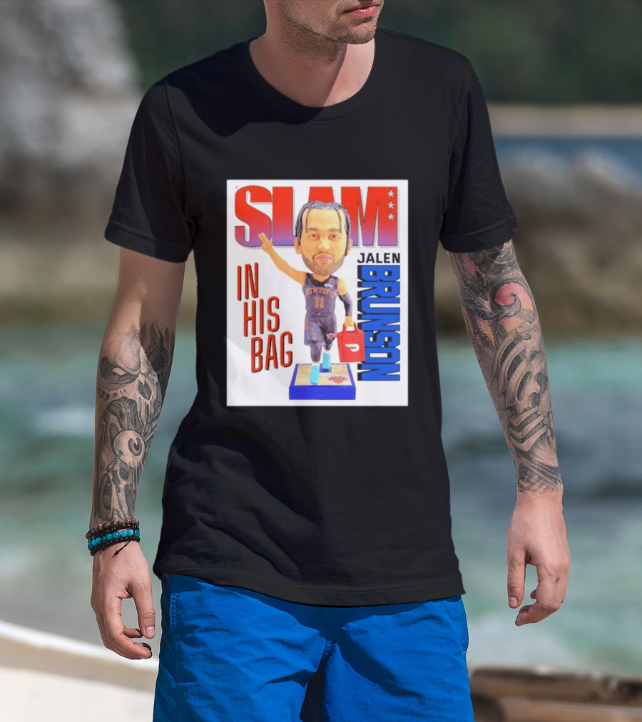 Slam Jalen Brunson New York Knicks In His Bag Big Bobblehead T-Shirt