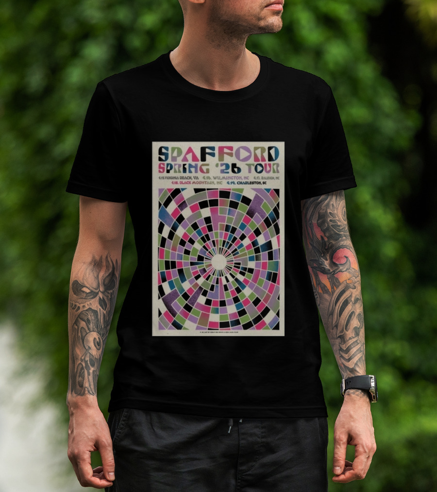 Spafford Spring 2026 Tour Virginia Beach Wilmington Raleigh Black Mountain Charleston T-Shirt