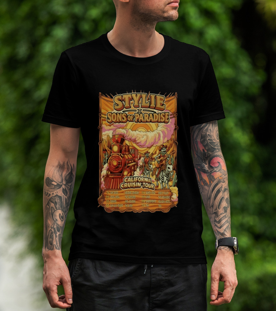 Stylie And Sons Of Paradise California Cruisin 2026 Tour T-Shirt
