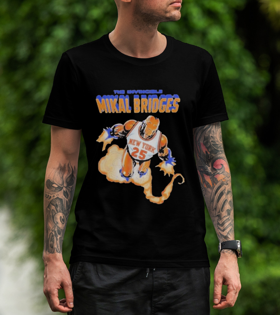 New York Knicks Mikal Bridges Iron Man 25 The Invincible T-Shirt
