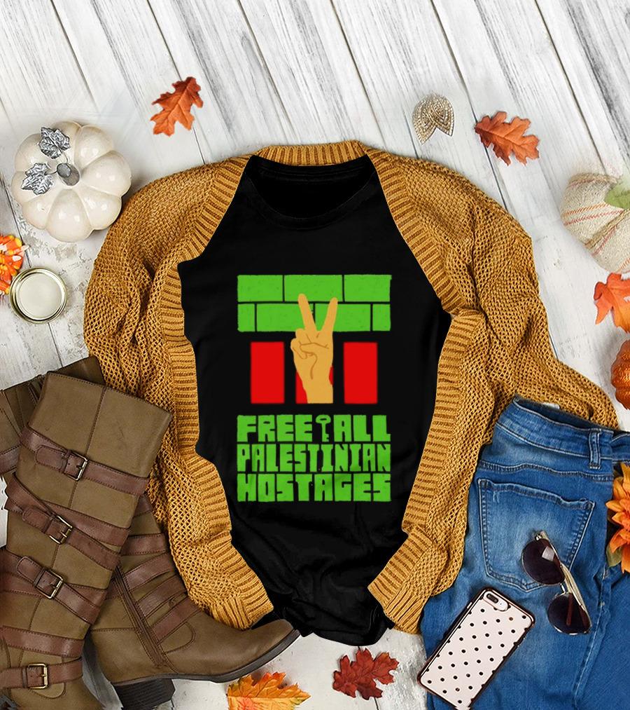 Celebrate Freedom Free All Palestinian Hostages Victory Hand T-Shirt