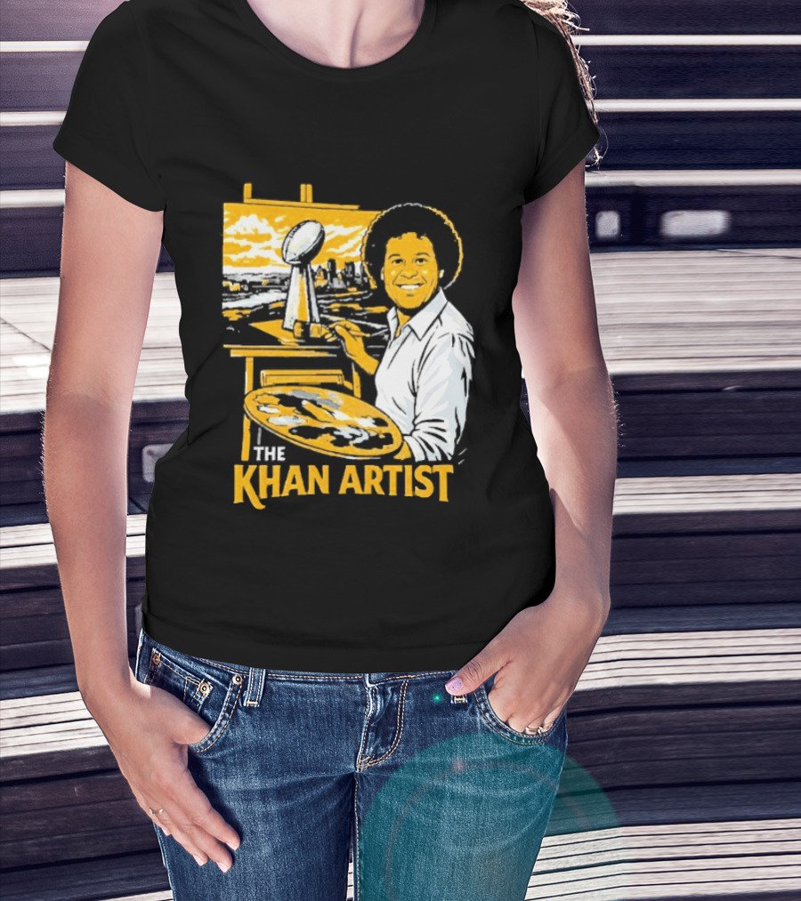 The Khan Artist Pittsburgh Draft Football Trophy Painter T-Shirt