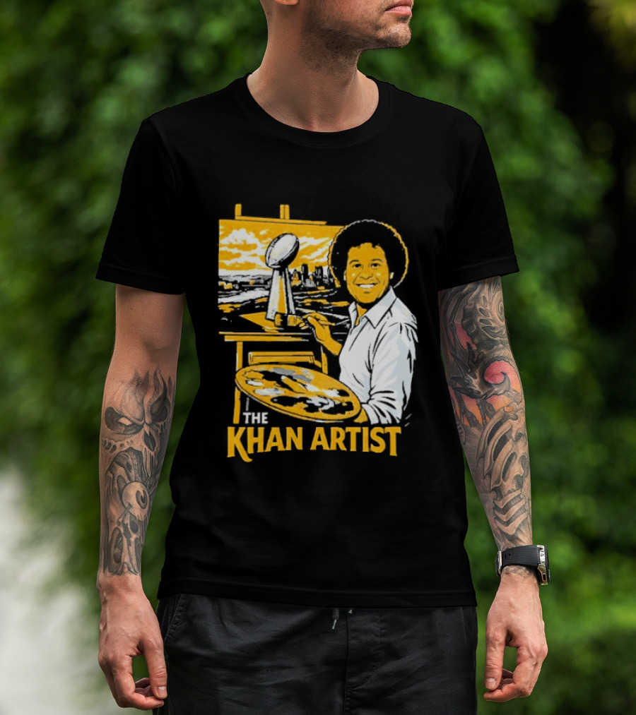 The Khan Artist Pittsburgh Draft Football Trophy Painter T-Shirt