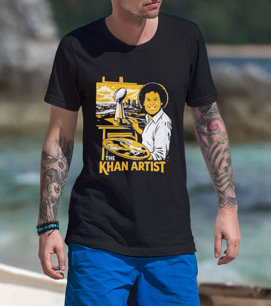 The Khan Artist Pittsburgh Draft Football Trophy Painter T-Shirt