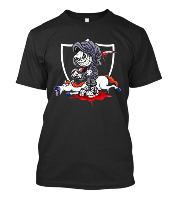 Maxx Crosby Grim Reaper Las Vegas Raiders Defeat Denver Broncos Horse T-Shirt