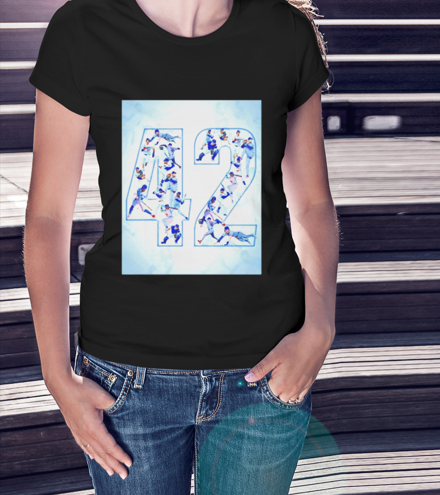 Jackie Robinson Day Brooklyn Dodgers MLB Number 42 Player Team T-Shirt