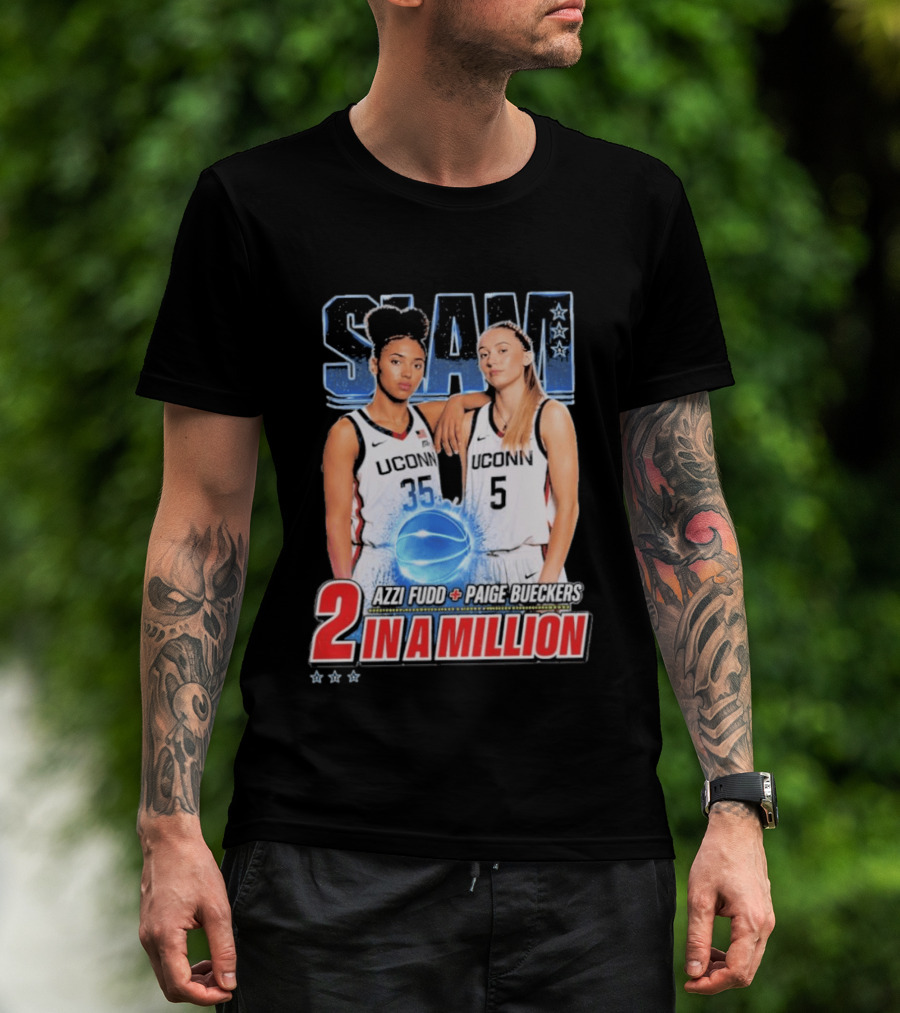 UConn Basketball Stars Paige Bueckers Azzi Fudd SLAM Two In A Million T-Shirt