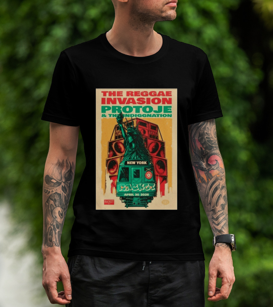 The Reggae Invasion Protoje Indiggnation New York April 30 2026 T-Shirt
