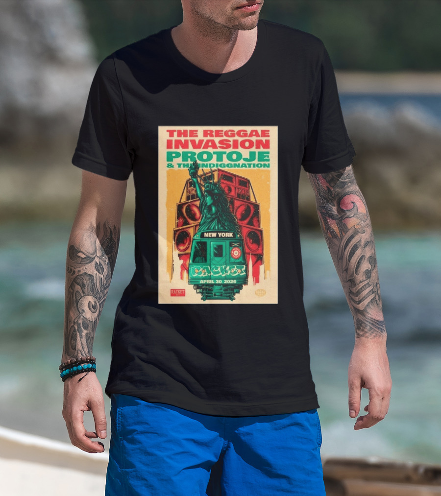 The Reggae Invasion Protoje Indiggnation New York April 30 2026 T-Shirt