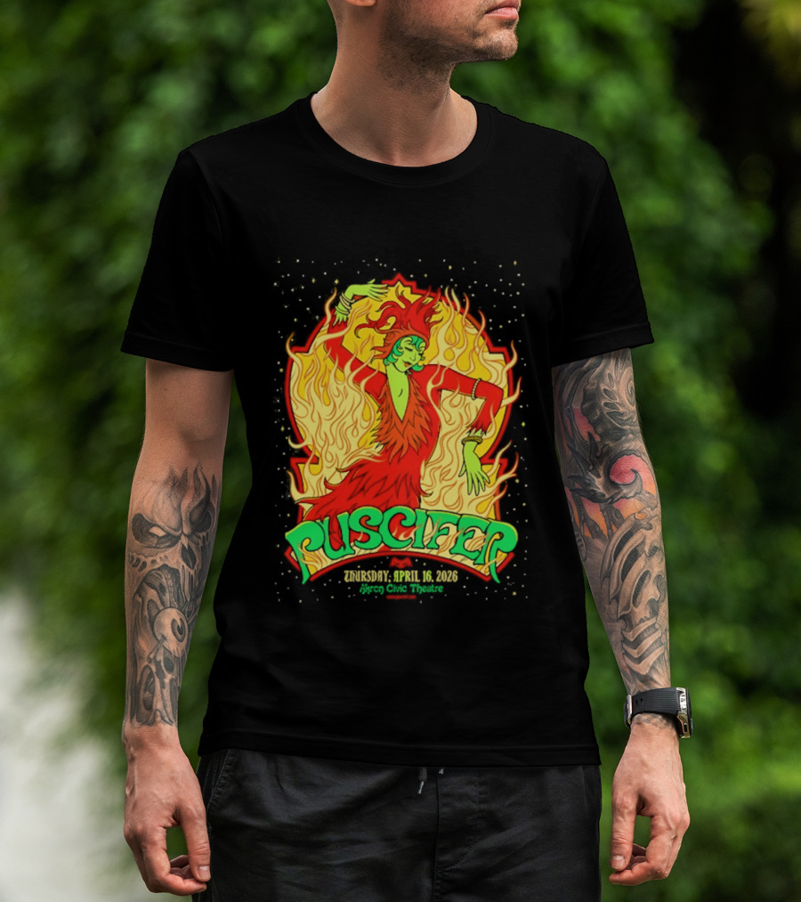 Puscifer Akron Civic Theatre April 16 2026 The Normal Isn't Tour Fiery Dancer T-Shirt