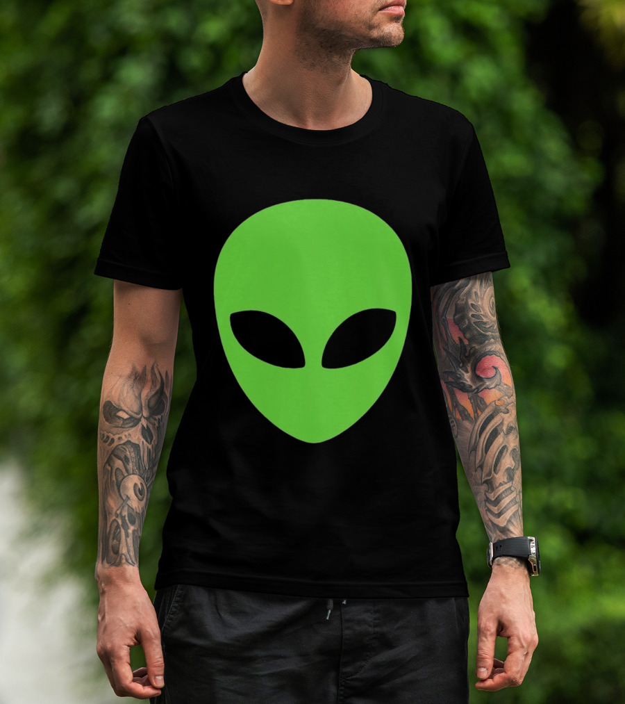 Balenciaga 2020 Alien Green Face Black Eyes T-Shirt