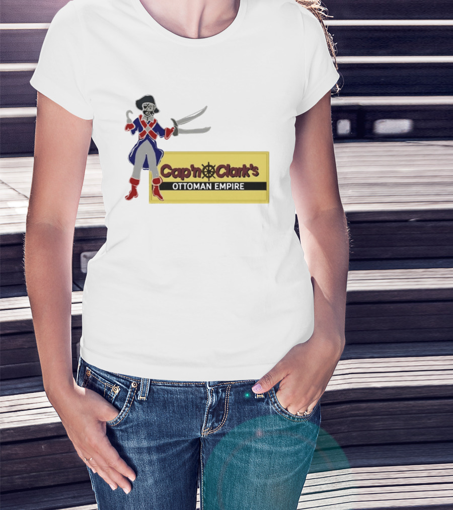 Cap'n Clark's Ottoman Empire Pirate With Crossed Swords T-Shirt